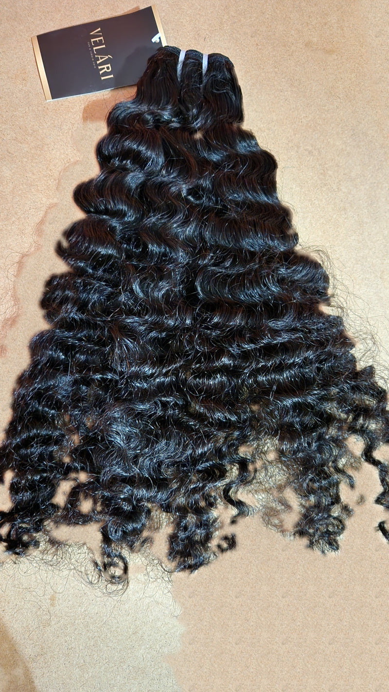 Velári Burmese Curly raw virgin human hair bundle, 20 inch